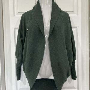 Aritzia Wilfred Cocoon Open Front Cardigan Sweater Soft Comfy Green XS